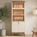 Ver imagem 7 de Cristaleira Paraty 4 Portas Vidro LED 70cm MDP e MDF Off White Amendoa
