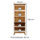 Ver imagem 5 de Cristaleira Paraty 4 Portas Vidro LED 70cm MDP e MDF Off White Amendoa