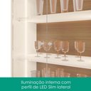 Ver imagem 6 de Cristaleira Paraty 4 Portas Vidro LED 70cm MDP e MDF Off White Amendoa