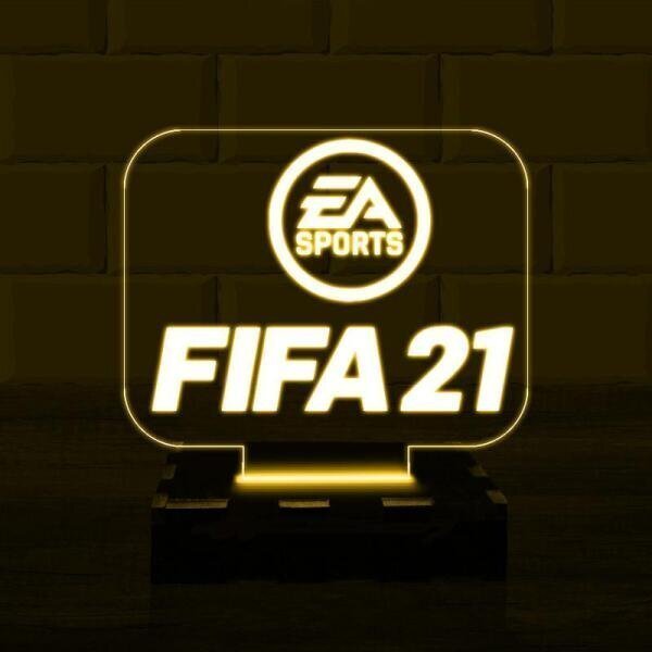 Luminária Led 3D Fifa 2021 Game EA Sports - Amarelo | MadeiraMadeira