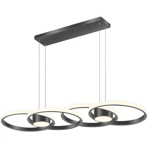 Pendente Moderno Aros Preto 88cm Led 36w 3000k Bivolt 14525-pl