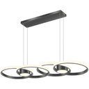 Ver imagem 1 de Pendente Moderno Aros Preto 88cm Led 36w 3000k Bivolt 14525-pl