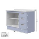 Ver imagem 3 de Balcão para Pia Planejado 120cm com Tampo Marselha CabeCasa MadeiraOriginals Azul/Sereno