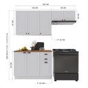 Ver imagem 4 de Armário de Cozinha Modulada Compacta Fidelitá Nara 100% MDF 3 Peças 200cm 8 Portas 2 Gavetas com