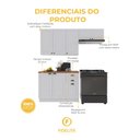 Ver imagem 5 de Armário de Cozinha Modulada Compacta Fidelitá Nara 100% MDF 3 Peças 200cm 8 Portas 2 Gavetas com