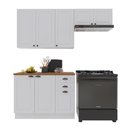 Ver imagem 2 de Armário de Cozinha Modulada Compacta Fidelitá Nara 100% MDF 3 Peças 200cm 8 Portas 2 Gavetas com