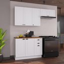 Ver imagem 1 de Armário de Cozinha Modulada Compacta Fidelitá Nara 100% MDF 3 Peças 200cm 8 Portas 2 Gavetas com