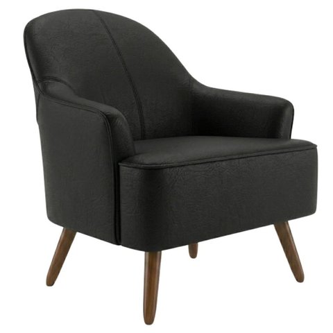 Poltrona Decorativa Naomi Pes Madeira Courino Tcs 724 Moll