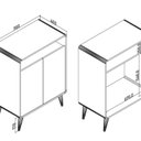 Ver imagem 2 de Balcão Multiuso 700x925x400 mm 2 Portas Curve Cinza/Off White