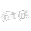 Ver imagem 3 de Sala de Estar Completa para Tv até 42 Polegadas 1 Porta e Mesa de Centro Cinamomo/off White - Pnr Mó