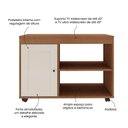 Ver imagem 5 de Sala de Estar Completa para Tv até 42 Polegadas 1 Porta e Mesa de Centro Cinamomo/off White - Pnr Mó