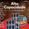 Forma Cupcake Antiaderente Preto Com Divisória Petit Gateau Resistente Queijadinha Cozinha - 4