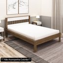 Ver imagem 2 de Cama de Casal Madeira CM8007 Nogal/Branco - Tecno Mobili