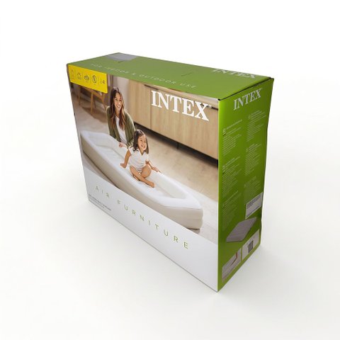 Colchão Inflável Cama Infantil Aveludada Noite Feliz até 22kg com Bomba de Inflar Intex