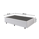 Ver imagem 2 de Cama Box Baú Solteirão 96x203x42cm Corino Linho com Pistão a Gás