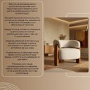 Ver mais imagens de Poltrona Curva Orgânica Moderna Linho Bege Corino Linha Premium Sala Quarto Recepção Escritório Prem