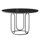 Ver imagem 1 de Mesa de Jantar Redonda Base Omega Redonda Base Preto 1.30 Cm Vidro Preto