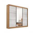 Ver imagem 4 de Guarda Roupa Cristal Casal 3 Portas Ripado sem Pés 6 Gavetas D' Doro Castanho/off White