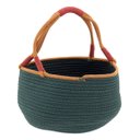 Ver imagem 2 de Jogo 2 Peças Decorativa Organizadora Cesta Tecido Verde