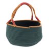 Jogo 2 Peças Decorativa Organizadora Cesta Tecido Verde - 2