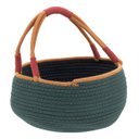 Ver imagem 3 de Jogo 2 Peças Decorativa Organizadora Cesta Tecido Verde
