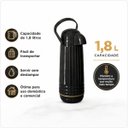 Ver imagem 7 de Garrafa Térmica Valentina 1,8L Preta com Pressão e Detalhes Dourados