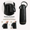 Ver imagem 5 de Garrafa Térmica Valentina 1,8L Preta com Pressão e Detalhes Dourados