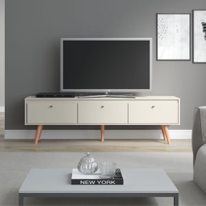 Rack para Tv até 65' Pol. Retrô Pés Palito 160cm 3 Portas