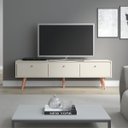 Ver imagem 1 de Rack para Tv até 65' Pol. Retrô Pés Palito 160cm 3 Portas