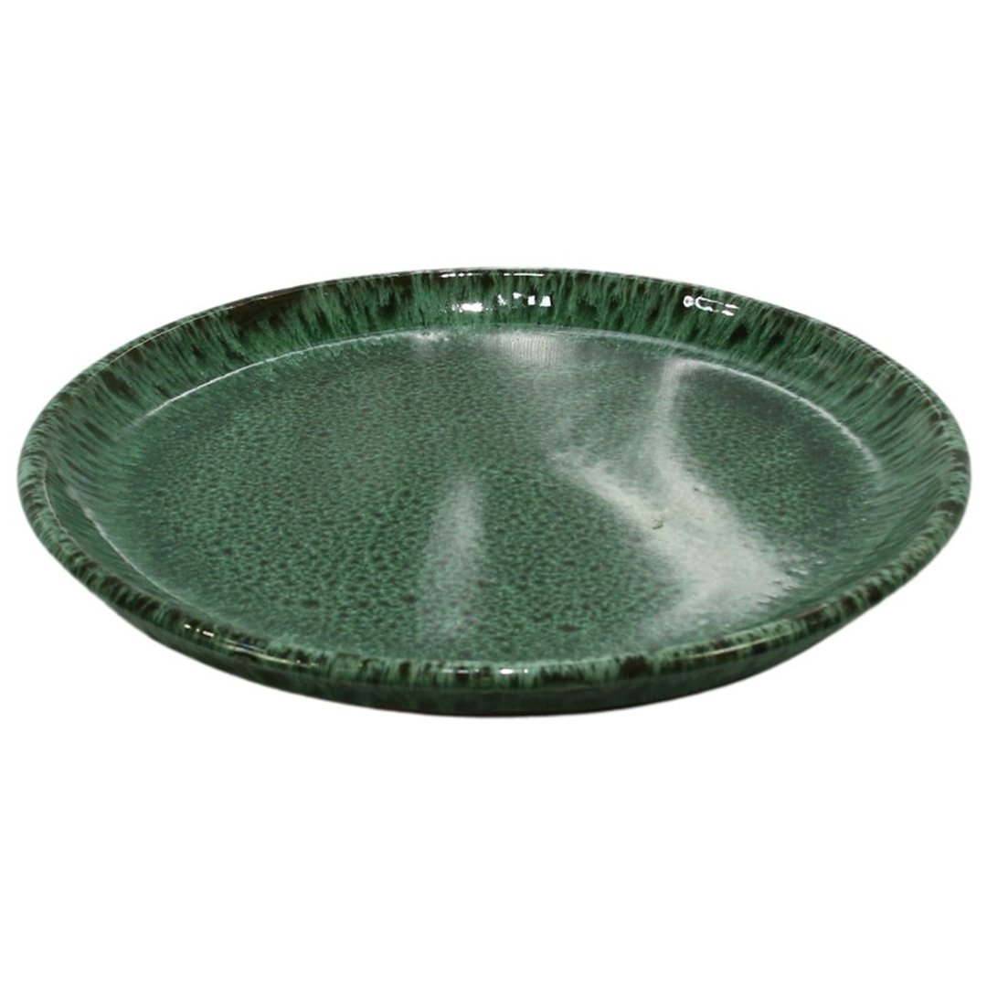 21x4 Prato p/Vaso de Cerâmica Verde TS Brasil Rico 21x4 | MadeiraMadeira