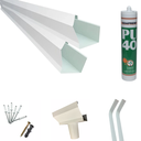 Ver imagem 1 de Kit 1,90 Metros Calha Beiral Galv. Branca com Bico 75mm e Acessórios para Instalação