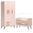 Ver imagem 1 de Berço Americano 3820 e Guarda Roupa Roupa 3830 Q Encanto Retrô Rosa - Qmovi