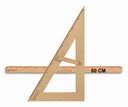 Ver imagem 1 de Kit Geométrico do Professor MDF com Régua 60 cm e 1 Esquadro em MDF 30º/60º Graus Souza
