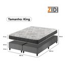 Ver imagem 4 de Cama Box King Cinza + Colchão Espuma D33 Ortopédico Zidi San Francisco 193x203x54cm