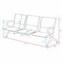 Ver imagem 2 de Cadeira Longarina 3 Lugares Preta sem Estofado