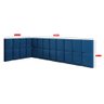 Cabeceira Cama Box Solteiro Infantil L Suspensa Proteção Lateral Estofada Quarto - Azul Suede - RPM - 6