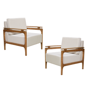 Conjunto 2 Poltrona Yasmim Tecido Linho