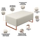 Ver imagem 4 de Kit 02 Puffs Decorativo Sala De Estar Cléo 90cm W01 Base Ferro Cobre Linho Champagne - Lyam Decor