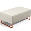 Ver imagem 3 de Kit 02 Puffs Decorativo Sala De Estar Cléo 90cm W01 Base Ferro Cobre Linho Champagne - Lyam Decor