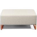 Ver imagem 6 de Kit 02 Puffs Decorativo Sala De Estar Cléo 90cm W01 Base Ferro Cobre Linho Champagne - Lyam Decor