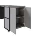 Ver imagem 6 de Mesa Escrivaninha 170cm X 60cm e Armário 2 Portas F5 Office Cor:cinza Sagrado com Preto