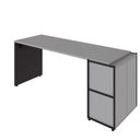 Ver imagem 4 de Mesa Escrivaninha 170cm X 60cm e Armário 2 Portas F5 Office Cor:cinza Sagrado com Preto