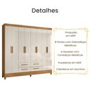Ver imagem 5 de Guarda Roupa Casal Flórida 8 Portas Freijó Off White Moval