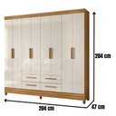 Ver imagem 4 de Guarda Roupa Casal Flórida 8 Portas Freijó Off White Moval