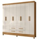 Ver imagem 2 de Guarda Roupa Casal Flórida 8 Portas Freijó Off White Moval