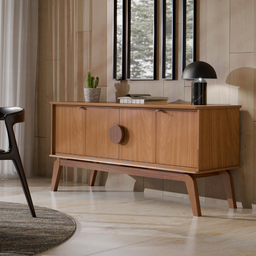 Aparador Buffet Balcão Organizador 4 Portas Mdf Pé Madeira:nature - 8