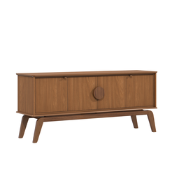 Aparador Buffet Balcão Organizador 4 Portas Mdf Pé Madeira:nature - 3