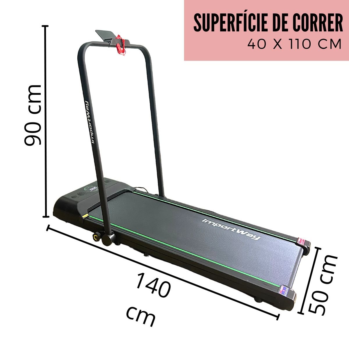 Esteira Elétrica Ergométrica Dobrável 2x1 Portátil 100kg 12km/h 2.0hp ...