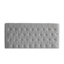 Ver imagem 2 de Kit Estrela Cabeceira de Cama Painel e Calçadeira Baú Botão Cristal King 195 Cm Suede Prata Eli Móve