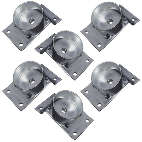 Kit 6 Chapinhas Chapa Inclinada 15º com Tubo Fixação Pés Palito Rosca 5/16 Zincada Gran Belo Produto